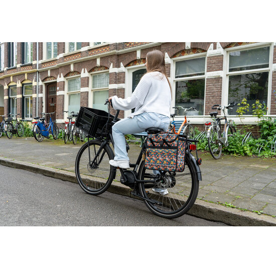 Voltano Voorgevormde Enkele Fietstas / Pakaftas - Floral Fiesta - 17L