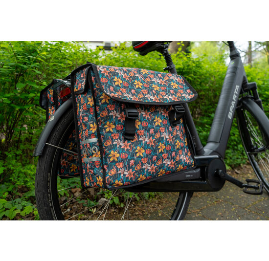 Voltano Dubbele Fietstas Floral Fiesta - 38 Liter - Waterdicht Polyester
