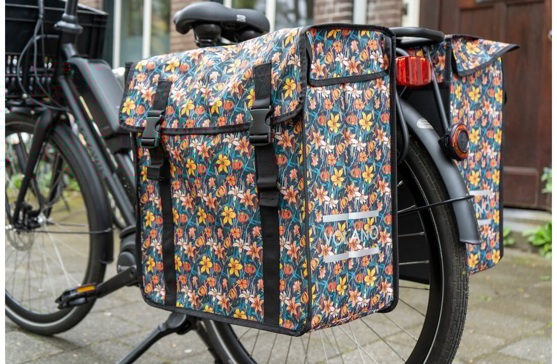 Voltano Dubbele Fietstas XXL - Floral Fiesta - 60 Liter