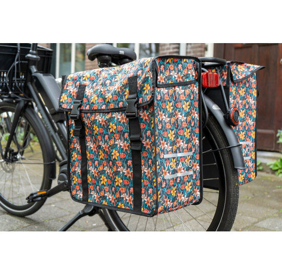 Voltano Dubbele Fietstas XXL - Floral Fiesta - 60 Liter