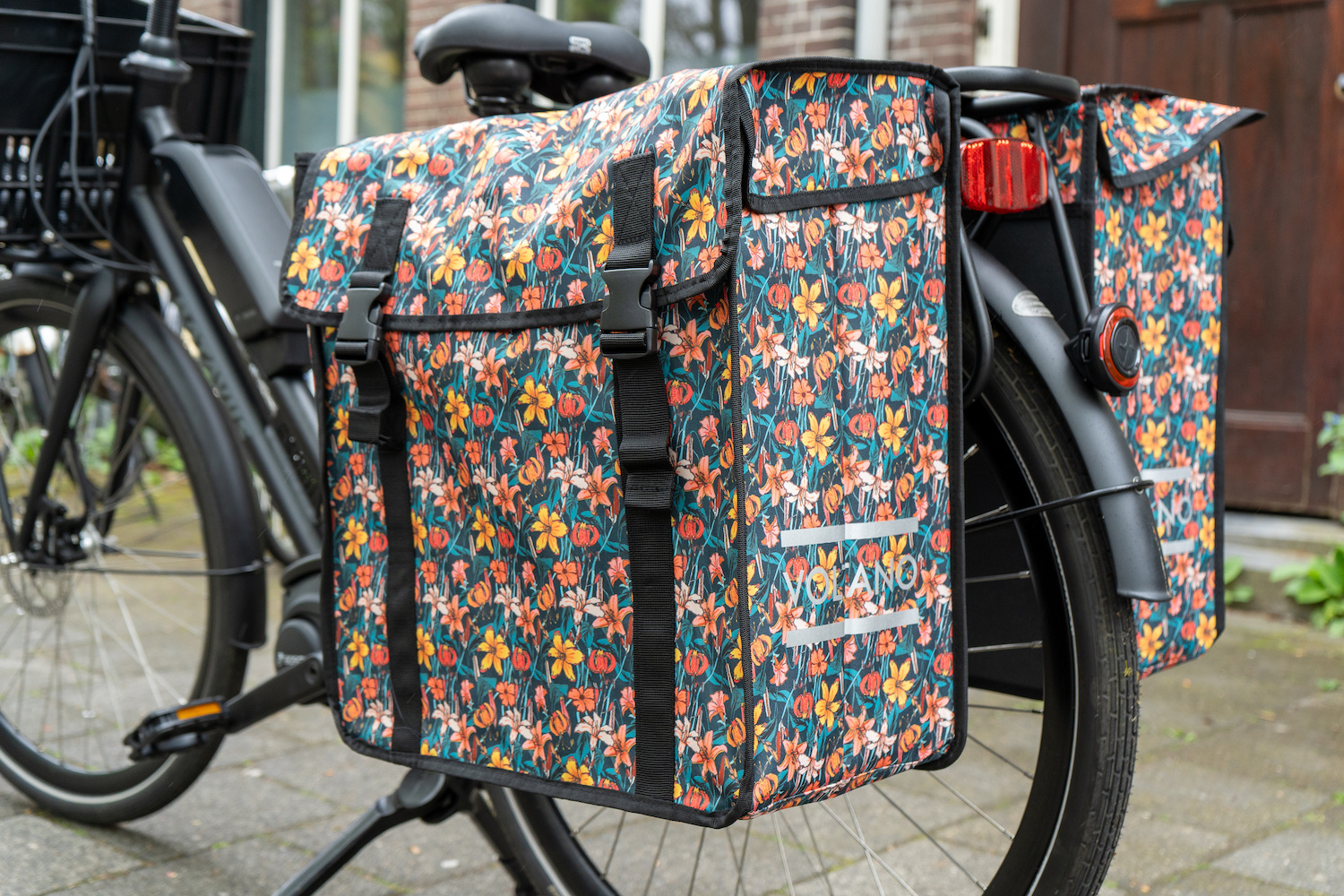Voltano Dubbele Fietstas XXL - Floral Fiesta - 60 Liter