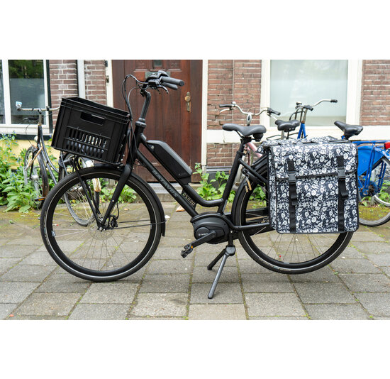 Voltano Dubbele Fietstas XXL - Midnight Blossom - 60 Liter