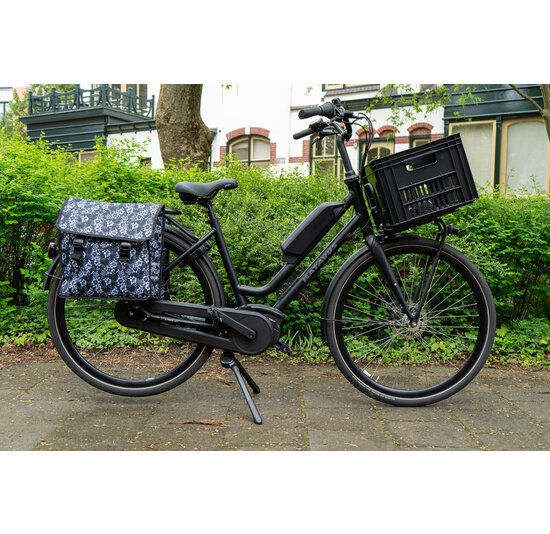 Voltano Dubbele Fietstas Floral Elegance - 38 Liter - Waterdicht Polyester