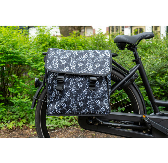 Voltano Dubbele Fietstas Floral Elegance - 38 Liter - Waterdicht Polyester