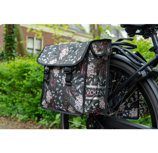 Voltano Dubbele Fietstas Pink Elegance - 38 Liter - Waterdicht Polyester