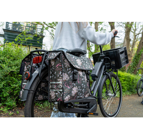 Voltano Dubbele Fietstas Pink Elegance - 38 Liter - Waterdicht Polyester