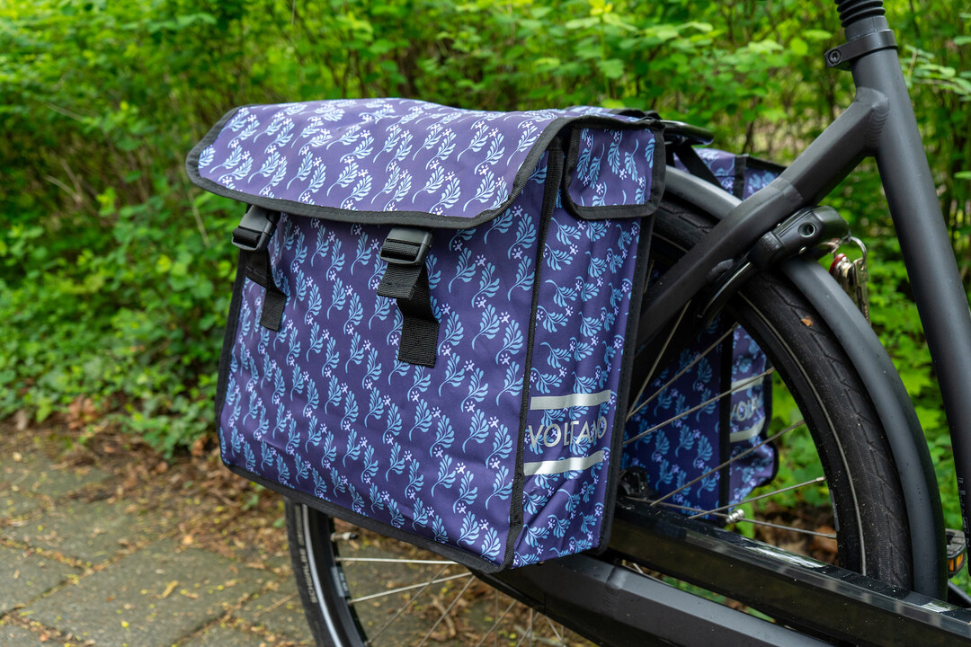 Voltano Dubbele Fietstas Purple Passion - 38 Liter - Waterdicht Polyester