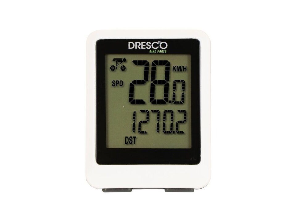 Dresco Fietscomputer - Wit - 12 Functies
