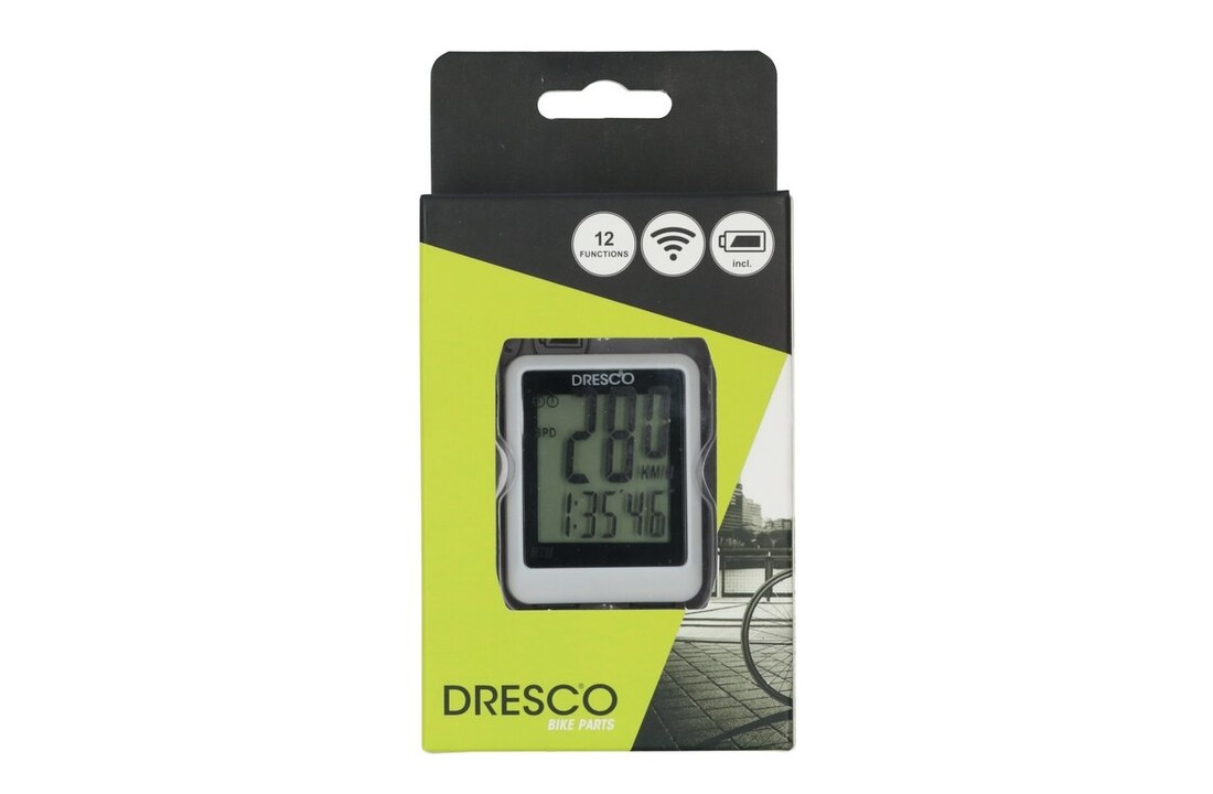 Dresco Fietscomputer - Wit - 12 Functies