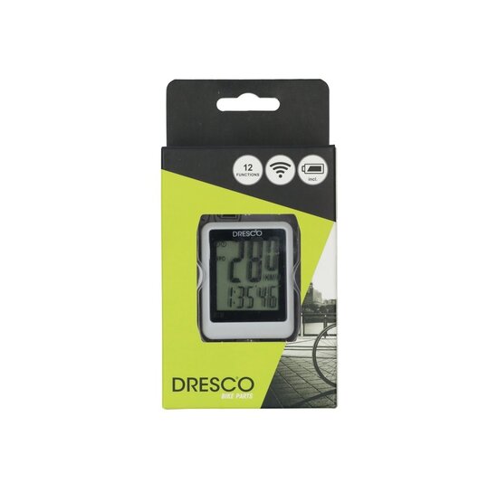 Dresco Fietscomputer - Wit - 12 Functies