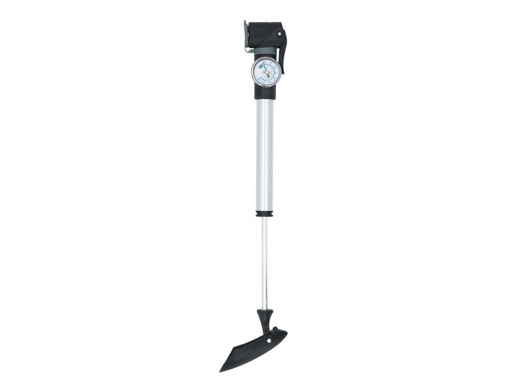 Dresco Mini Pomp Met Manometer - Fietspomp Met Bevestigingsbeugel - Zwart / Grijs