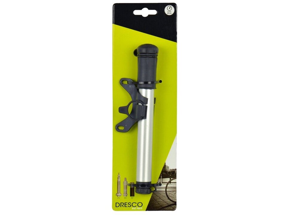 Dresco - Framepomp Mini Delux - Geschikt Voor Hollands - Presta - Frans Ventiel - Zwart / Grijs