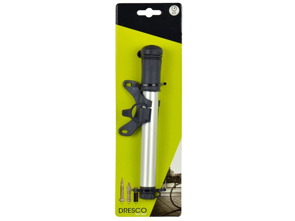 Dresco - Framepomp Mini Delux - Geschikt Voor Hollands - Presta - Frans Ventiel - Zwart / Grijs
