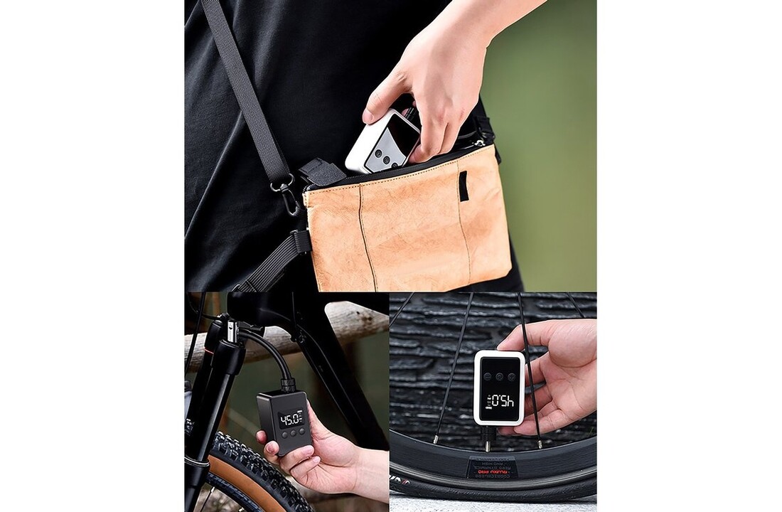 Dresco Elektrische Fietspomp Compact – 125 PSI / 8.6 Bar – USB-C Oplaadbaar – Voor Fiets, Motor en Bal - Zwart