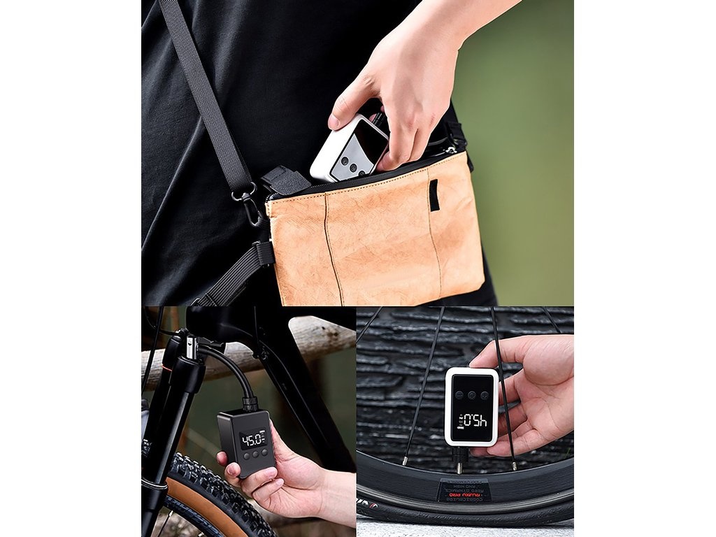 Dresco Elektrische Fietspomp Compact – 125 PSI / 8.6 Bar – USB-C Oplaadbaar – Voor Fiets, Motor en Bal - Zwart