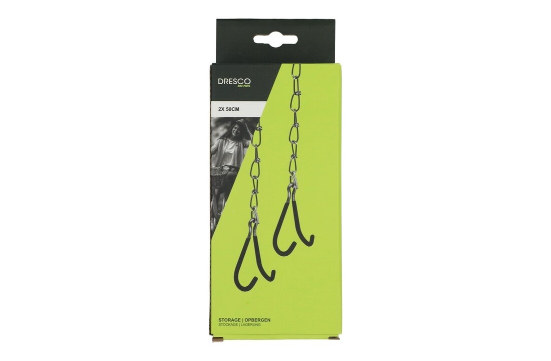 Dresco - Fiets Ophanghaken aan Ketting - Fietshaken voor Ophangen Fiets aan Plafond