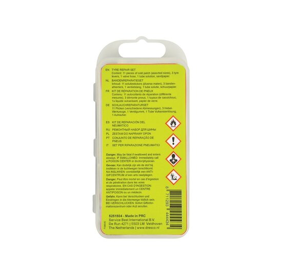 Dresco Fietsbandenreparatieset - Reparatieset Fiets - 17-delig