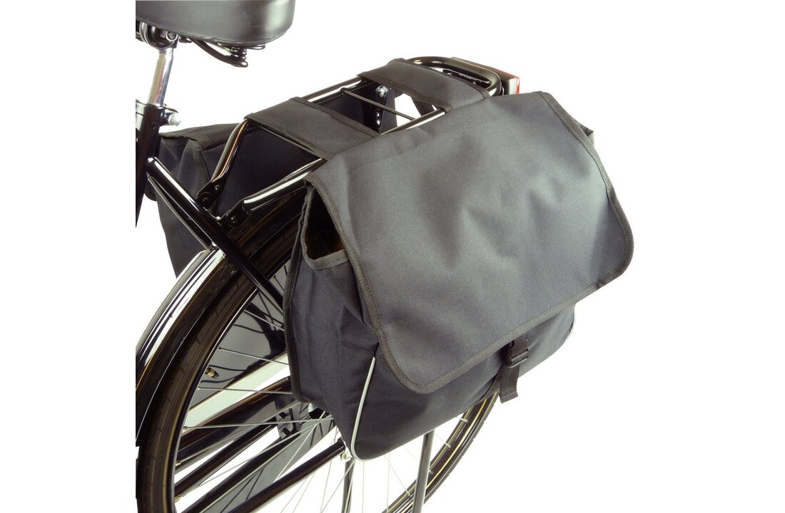 Dresco Dubbele Fietstas Shopper - 26 Liter - Zwart