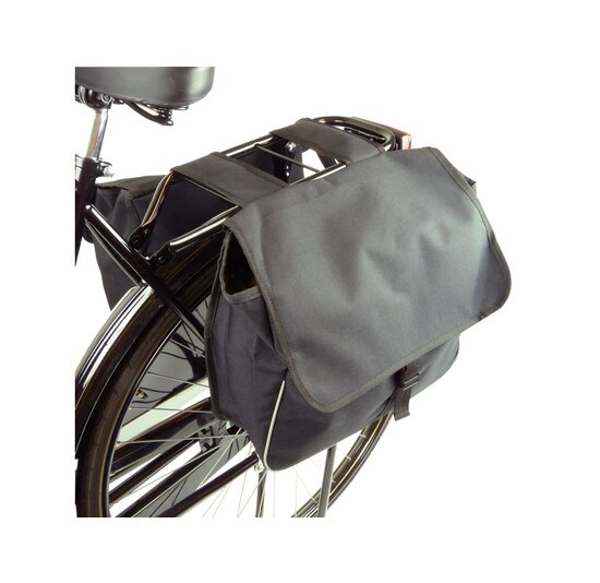 Dresco Dubbele Fietstas Shopper - 26 Liter - Zwart