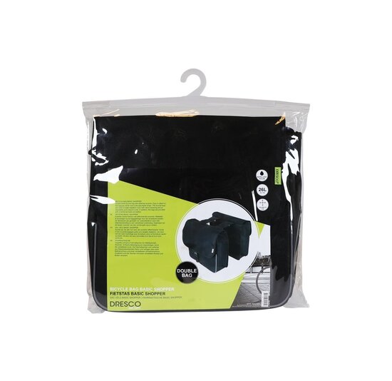 Dresco Dubbele Fietstas Shopper - 26 Liter - Zwart