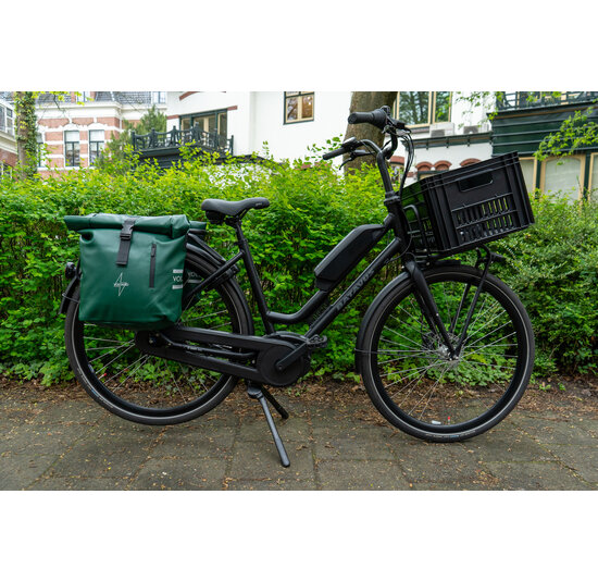 Voltano Dubbele Fietstas Rolltop E-bike Pro - Olijf Groen - 48 Liter - 100% Waterdicht