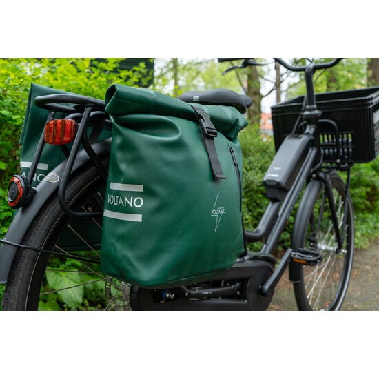 Voltano Dubbele Fietstas Rolltop E-bike Pro - Olijf Groen - 48 Liter - 100% Waterdicht
