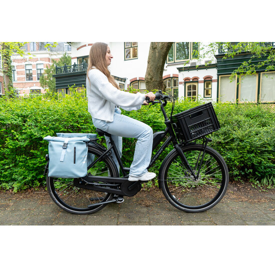 Voltano Dubbele Fietstas Rolltop E-bike Pro - Ice Blauw - 48 Liter - 100% Waterdicht