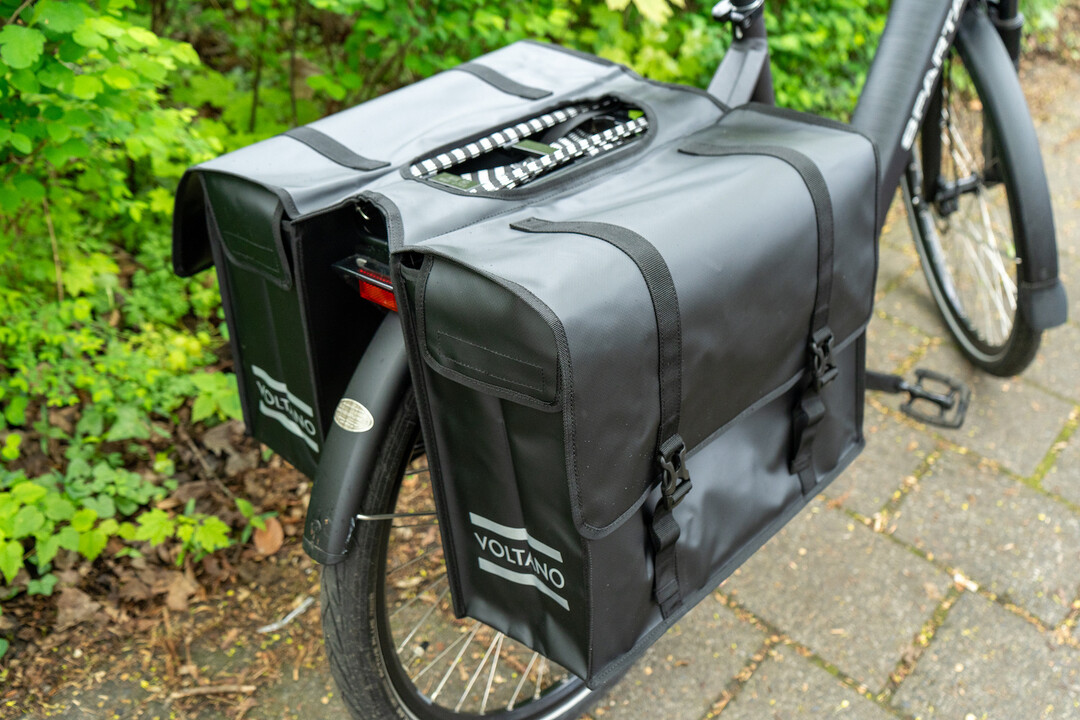 Voltano Dubbele Fietstas XL - Tarpaulin - 100% Waterdicht en Slijtvast - 48 Liter - Zwart