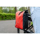 Voltano Fietstas 16L - Zwart / Rood - Enkele Pakaftas - 100% Waterdicht