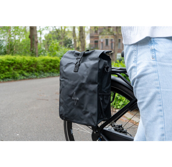 Voltano Fietstas 16L - Zwart - Enkele Pakaftas - 100% Waterdicht