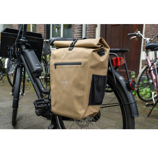 Voltano Luxe E-bike Fietstas 28L - Beige - Pakaftas Met Laptop vak - 100% Waterdicht