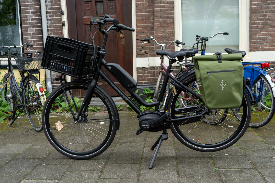 Voltano Luxe E-bike Fietstas 28L - Mos Groen - Pakaftas Met Laptop vak - 100% Waterdicht