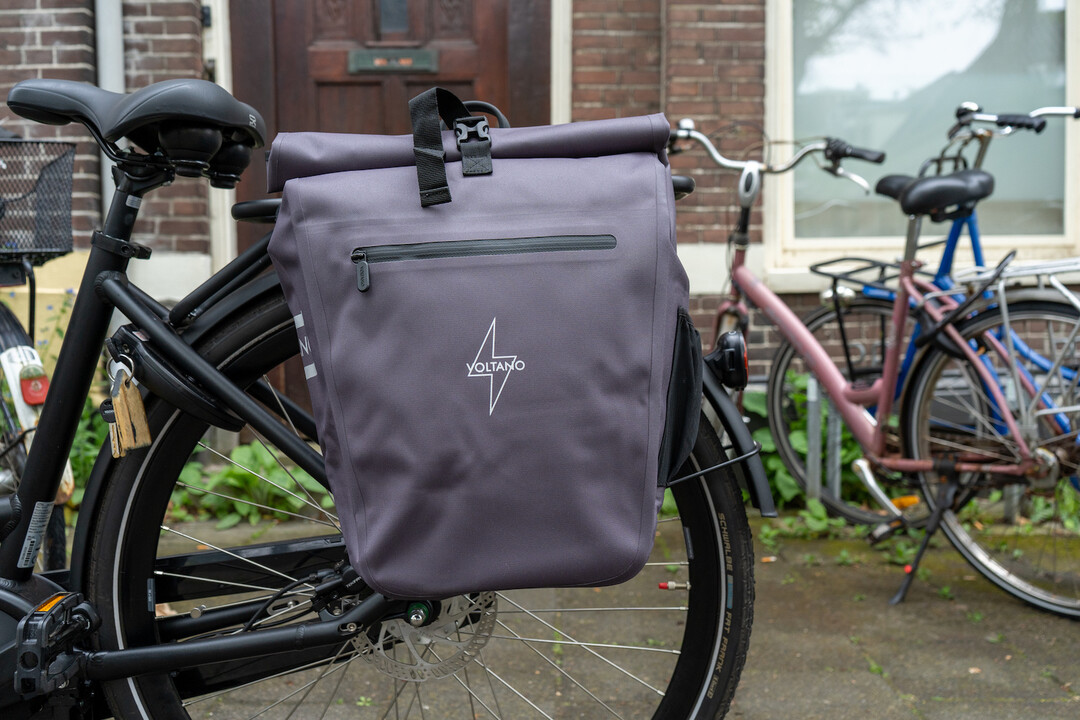 Voltano Luxe E-bike Fietstas 28L - Taupe - Pakaftas Met Laptop vak - 100% Waterdicht