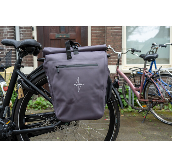 Voltano Luxe E-bike Fietstas 28L - Taupe - Pakaftas Met Laptop vak - 100% Waterdicht