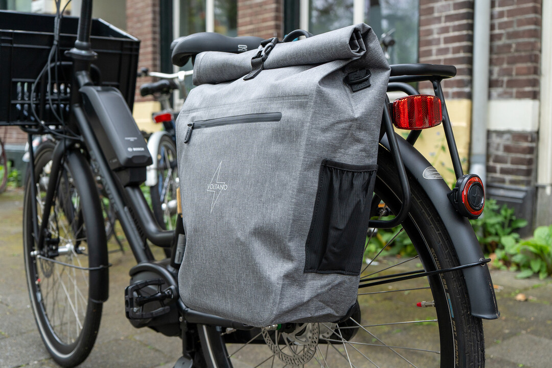 Voltano Luxe E-bike Fietstas 28L - Grijs - Pakaftas Met Laptop vak - 100% Waterdicht
