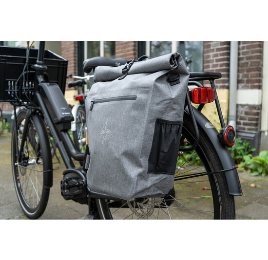 Voltano Luxe E-bike Fietstas 28L - Grijs - Pakaftas Met Laptop vak - 100% Waterdicht