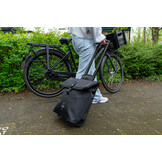 Voltano Fietstrolley Tas 2.0 - Fietstas en Trolley in 1 - Zwart - Laptopvak - 18-28 Liter