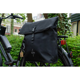 Voltano Fietstrolley Tas 2.0 - Fietstas en Trolley in 1 - Zwart - Laptopvak - 18-28 Liter