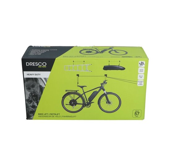Dresco Fietslift Heavy Duty - Zwart - Ophangsysteem Fiets Tot 57 KG