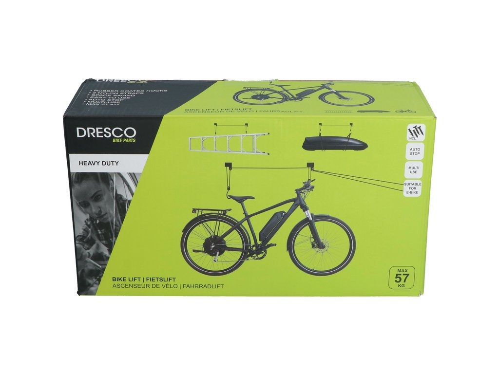 Dresco Fietslift Heavy Duty - Zwart - Ophangsysteem Fiets Tot 57 KG
