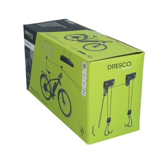 Dresco Fietslift Heavy Duty - Zwart - Ophangsysteem Fiets Tot 57 KG