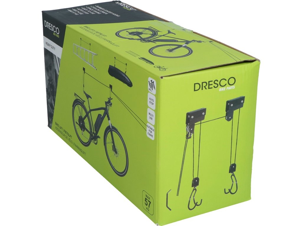Dresco Fietslift Heavy Duty - Zwart - Ophangsysteem Fiets Tot 57 KG
