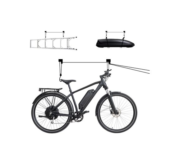 Dresco Fietslift Heavy Duty - Zwart - Ophangsysteem Fiets Tot 57 KG