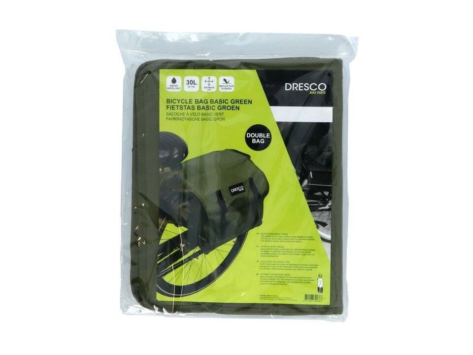 Dresco Dubbele Fietstas Basic - 30 Liter - Groen