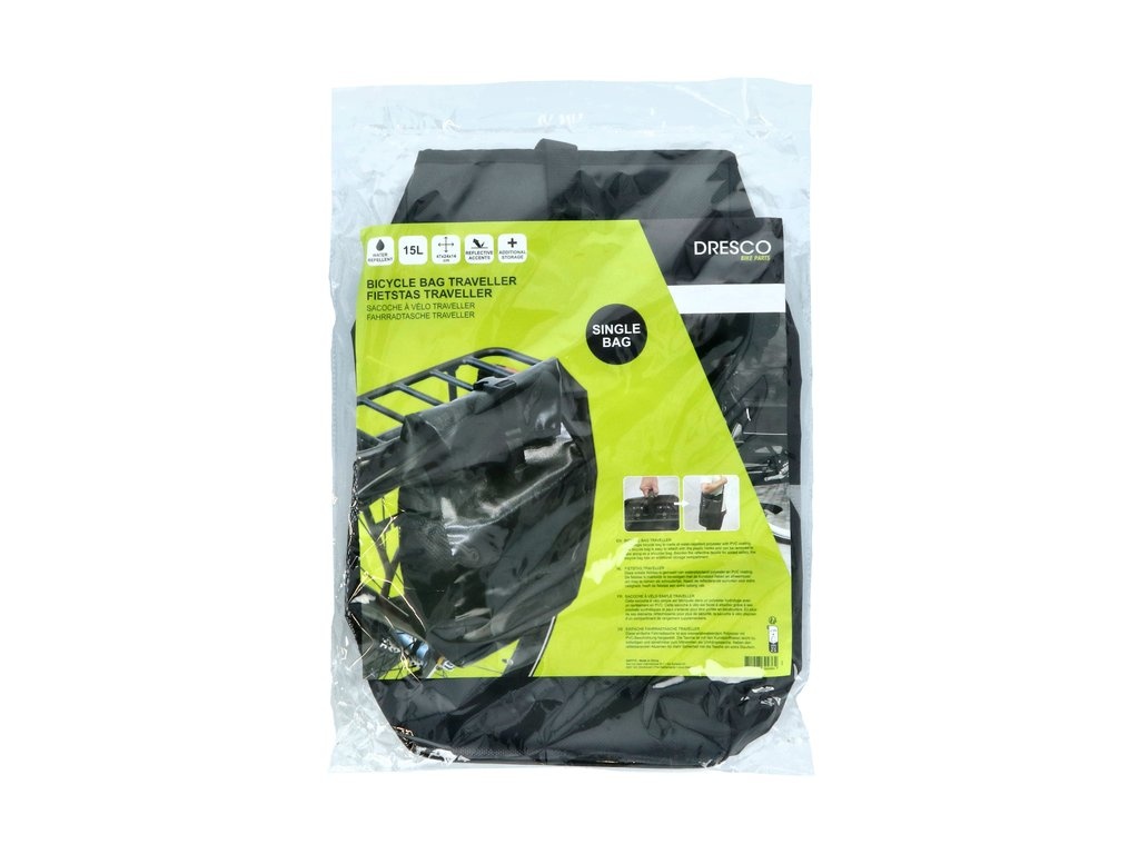 Dresco Enkele Fietstas Traveller - 15 Liter - Zwart