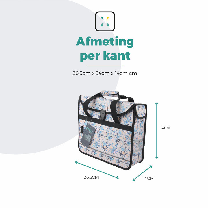 Voltano Voorgevormde Enkele Fietstas / Pakaftas - Light Flowers- 17L