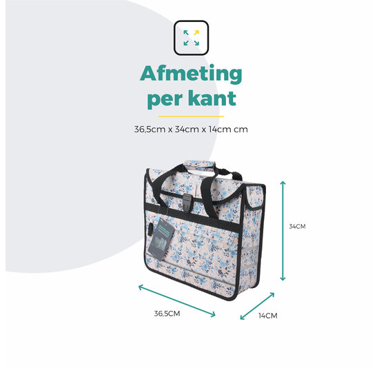 Voltano Voorgevormde Enkele Fietstas / Pakaftas - Light Flowers- 17L