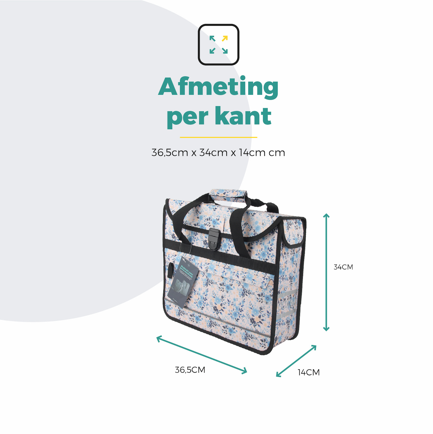 Voltano Voorgevormde Enkele Fietstas / Pakaftas - Light Flowers- 17L