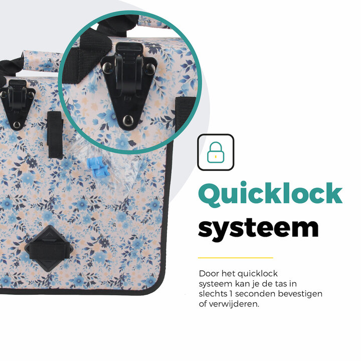Voltano Voorgevormde Enkele Fietstas / Pakaftas - Light Flowers- 17L