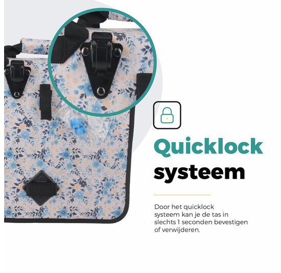 Voltano Voorgevormde Enkele Fietstas / Pakaftas - Light Flowers- 17L